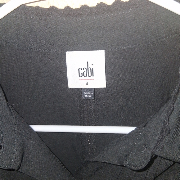 Cabi | ‘Jagger’ Black Tuxedo Pin-Tuck Pleated Button Up Sleeveless Top S - Picture 6 of 7